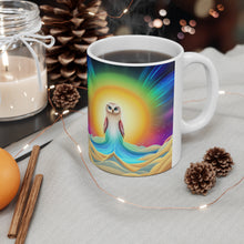 Load image into Gallery viewer, Beautiful Owl Standing in a Sea of Colors #6 Mug 11oz mug AI-Generated Artwork