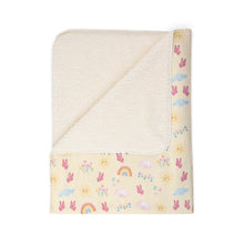 Load image into Gallery viewer, Fleece Sherpa Blanket Pastel Rainbows & Butterflies