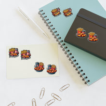 Load image into Gallery viewer, Hot Dog, Chicken Foodie Vinyl Sticker Sheets - 4 Foods/2 each 8pc Set