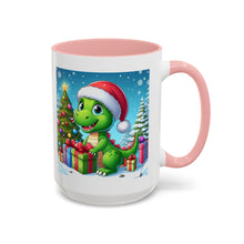 Load image into Gallery viewer, Mug Dinosaur Christmas Santa Hat Holiday Coffee Cup 11, 15oz