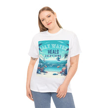 Load image into Gallery viewer, Saltwater Heals Everything Seashells Tropical Beach Saltwater Therapy