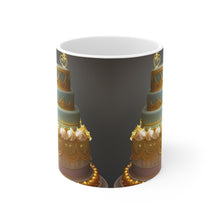 Load image into Gallery viewer, Happy Birthday Wedding Cake Celebration #8 Ceramic 11oz mug AI-Generated Artwork