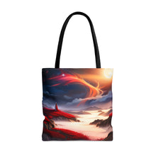 Load image into Gallery viewer, Waves Red Skies Series #2 Tote Bag AI Artwork 100% Polyester