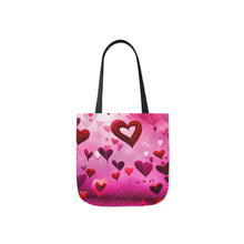 Load image into Gallery viewer, Pink Floating Hearts Fashion Graphic Print Trendy 100% Polyester Canvas Tote Bag #3