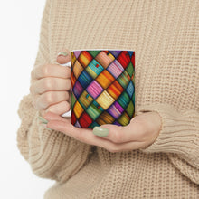 Load image into Gallery viewer, Old Fashion Quilted Yarn Pattern #4 Mug 11oz mug AI-Generated Artwork