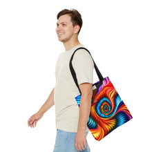 Load image into Gallery viewer, Turning Point Tye Dye Swirls and Ripples Tote Bag AI Artwork 100% Polyester #9