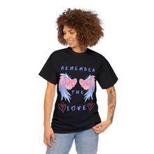 Load image into Gallery viewer, Remember the Love Black Unisex Heavyweight 100% Cotton T-shirt