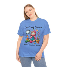 Load image into Gallery viewer, Crafting Queen: Where Creativity Reigns, Knitting 100% Cotton Classic T-shirt