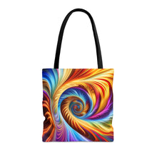 Load image into Gallery viewer, Motion Tye Dye Swirls and Ripples Tote Bag AI Artwork 100% Polyester #4