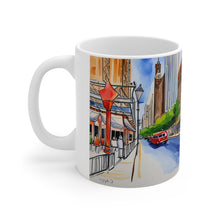 Load image into Gallery viewer, At the Cafe Chicago Magnificent Mile #22 Mug 11oz mug AI-Generated Artwork