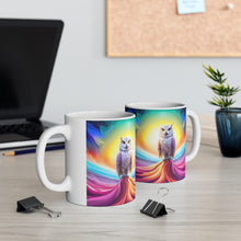 Load image into Gallery viewer, Beautiful Owl Standing in a Sea of Colors #9 Mug 11oz mug AI-Generated Artwork