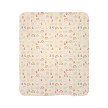 Load image into Gallery viewer, Fleece Sherpa Blanket Pastel Rainbows & Butterflies