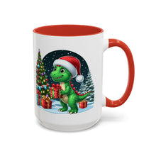 Load image into Gallery viewer, Mug Dinosaur Gifts Santa Hat Holiday Coffee Cup 11, 15oz
