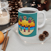Load image into Gallery viewer, Beach Vibes Retro Concert #12 Ceramic 11oz Mug AI Artwork