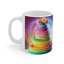 Load image into Gallery viewer, Happy Birthday Rainbow Cake Celebration #22 CeramicMug 11oz mug AI-Generated Artwork