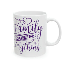 Load image into Gallery viewer, Family Over Everything Purple 11oz Ceramic Mug AI Design Tableware