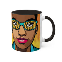 Load image into Gallery viewer, Colors of Africa Pop Art Black History Colorful #18 AI 11oz Black Accent Coffee Mug
