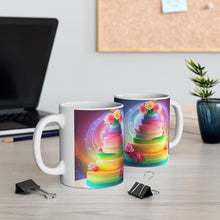 Load image into Gallery viewer, Happy Birthday Rainbow Cake Celebration #22 CeramicMug 11oz mug AI-Generated Artwork