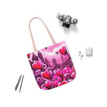 Load image into Gallery viewer, Pink Heart Series #16 Fashion Graphic Print Trendy 100% Polyester Canvas Tote Bag AI Image