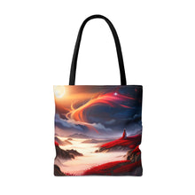 Load image into Gallery viewer, Waves Red Skies Series #2 Tote Bag AI Artwork 100% Polyester