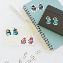 Load image into Gallery viewer, Baby Bottles Foodie Vinyl Sticker Sheets - 4 Bottles/2 each 8pc Set