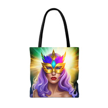 Load image into Gallery viewer, Mardi Gras Ribbon Mask #5 Tote Bag AI Artwork 100% Polyester