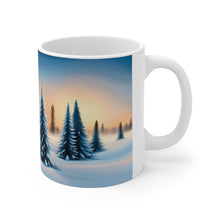 Load image into Gallery viewer, Winter Scene Setting Sun Snow and Trees #7 110z Ceramic Mug 11oz AI Generated Image