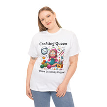 Load image into Gallery viewer, Crafting Queen: Where Creativity Reigns, Knitting 100% Cotton Classic T-shirt