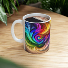 Load image into Gallery viewer, Bright Rainbow Swirls in Motion #10 Mug 11oz mug AI-Generated Artwork