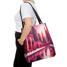 Load image into Gallery viewer, City Line Love the Pink Heart Series #6 Tote Bag AI Artwork 100% Polyester

