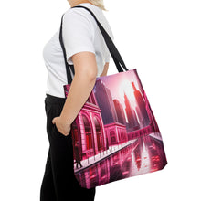 Load image into Gallery viewer, City Line Love the Pink Heart Series #6 Tote Bag AI Artwork 100% Polyester