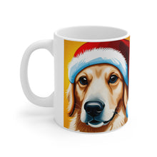 Load image into Gallery viewer, Fancy Golden Retriever #3 Christmas Vibes Ceramic Mug 11oz Design #3 Mirrored Images