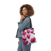 Load image into Gallery viewer, Pink Heart Series #1 Fashion Graphic Print Trendy 100% Polyester Canvas Tote Bag AI Image