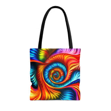 Load image into Gallery viewer, Turning Point Tye Dye Swirls and Ripples Tote Bag AI Artwork 100% Polyester #9