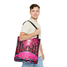 Load image into Gallery viewer, Cathedral of Love filled with Pink Heart Series Tote Bag AI Artwork 100% Polyester #8
