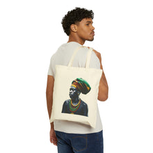 Load image into Gallery viewer, Colors of Africa Warrior King #10 100% Cotton Canvas Tote Bag 15" x 16"