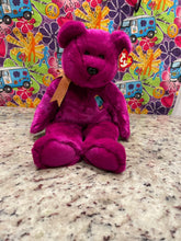 Load image into Gallery viewer, Ty Beanie Buddy 2000 Millennium Fuschia Bear Doll (Retired)