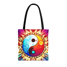 Load image into Gallery viewer, Ying Infinite Beauty  Yellow Burst Fusion of Colors #5 Tote Bag AI Artwork 100% Polyester