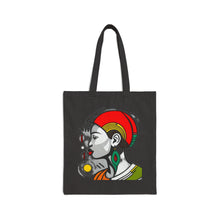 Load image into Gallery viewer, Colors of Africa Queen Sista #10 Red Cap 100% Cotton Canvas Tote Bag 15" x 16"
