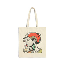 Load image into Gallery viewer, Colors of Africa Queen Sista #10 Peach 100% Cotton Canvas Tote Bag 15" x 16"