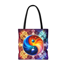 Load image into Gallery viewer, Ying Infinite Beauty Fire Fusion of Colors #1 Tote Bag AI Artwork 100% Polyester