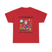 Load image into Gallery viewer, Crafting Queen: Where Creativity Reigns, Knitting 100% Cotton Classic T-shirt