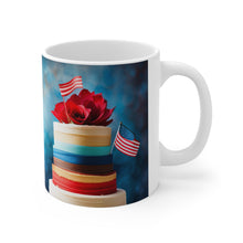 Load image into Gallery viewer, 4th of July Wedding Layer Cake Ceramic 11oz Mug AI Artwork