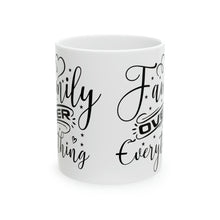 Load image into Gallery viewer, Family Over Everything B & W 11oz Ceramic Mug AI Design Tableware