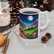 Load image into Gallery viewer, Lunar Full Moon & Mushrooms Fantasy Art #2 Ceramic Mug 11oz AI Generated Artwork