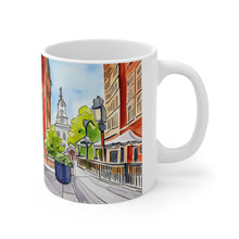 Load image into Gallery viewer, At the Cafe Philadelphia Liberty Bell #45 Mug 11oz mug AI-Generated Artwork