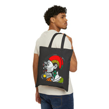 Load image into Gallery viewer, Colors of Africa Queen Sista #10 Red Cap 100% Cotton Canvas Tote Bag 15" x 16"