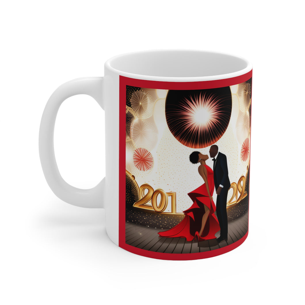 New Year's Celebration Couple Ceramic Mug 11oz Design #2