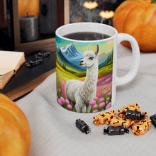Load image into Gallery viewer, Good Vibes Cute Llama Funny #5 Ceramic 11oz Mug AI-Generated Artwork