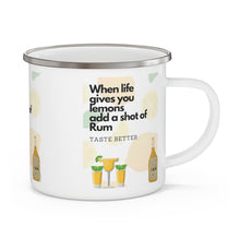 Load image into Gallery viewer, When Life Gives you Lemons Add a Shot of your Favorite Enamel Campfire 12oz Stainless Steel Mug #3